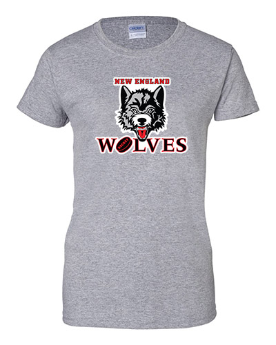New England Wolves - Logo Women's T-Shirt - Gray For Sale